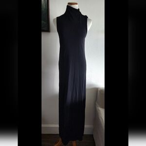 90s Y2K Vintage DKNY Women's Black Sheath Sleeveless Maxi Dress Size L